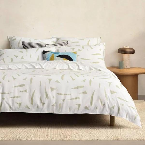 Sheridan Karter Quilt Cover Set in Soft Fern Beige Queen Size