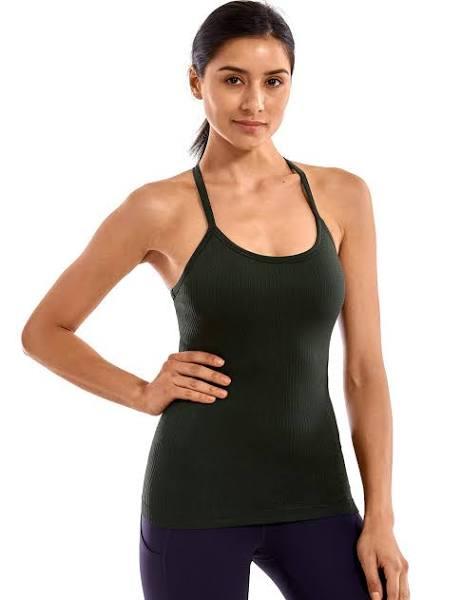 CRZ Yoga Workout Tank Tops For Women Racerback Tops Sports Shirts with Built in Bra