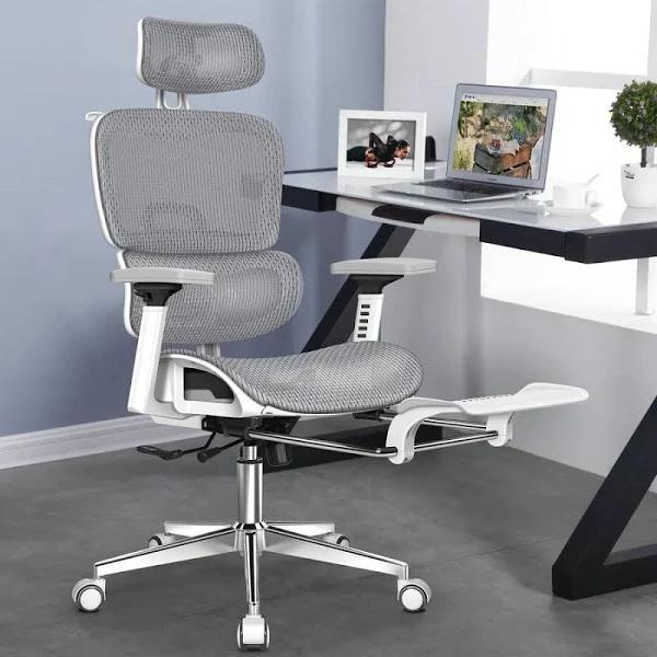 ALFORDSON Ergonomic Office Chair Mesh White Grey