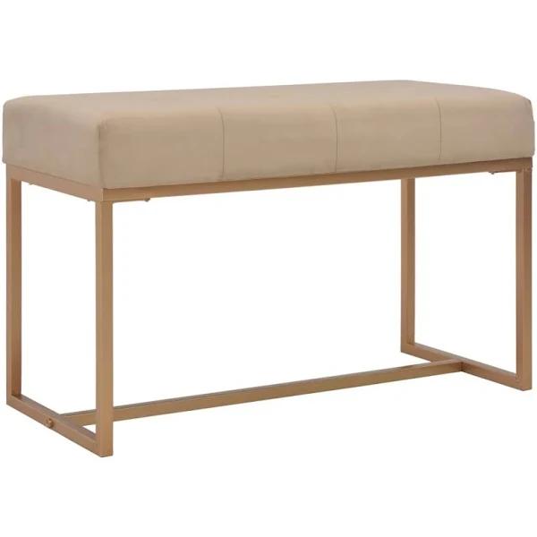 Bench 80 cm Beige Velvet