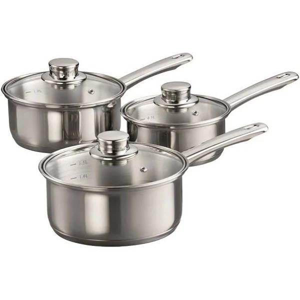 Gourmet Stainless Steel Saucepan Set of 3