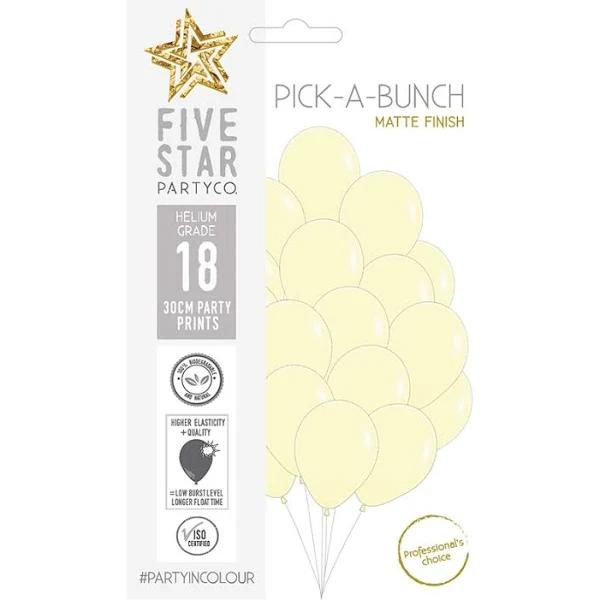 Pastel Yellow Matte Balloons 30cm (Pack of 18)