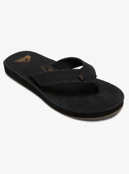 Quiksilver ERREKA Leather Thongs Black/Brown Black 13