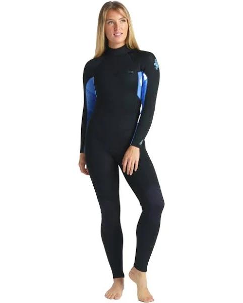 C-Skins Surflite 4/3mm Back Zip Wetsuit - Black, Blue Tie-Dye & Blue