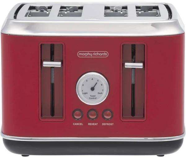 Morphy Richards Boutique Retro Design 4 Slice Toaster - Chili Red