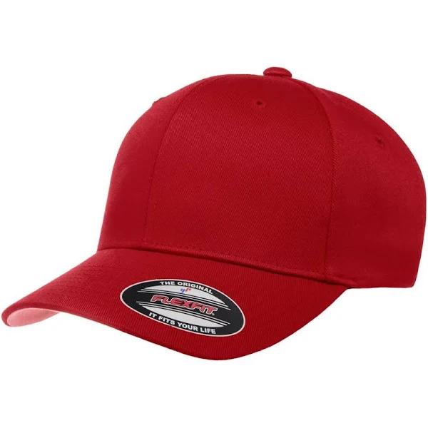 Flexfit Unisex Wooly Combed Cap Red XXL