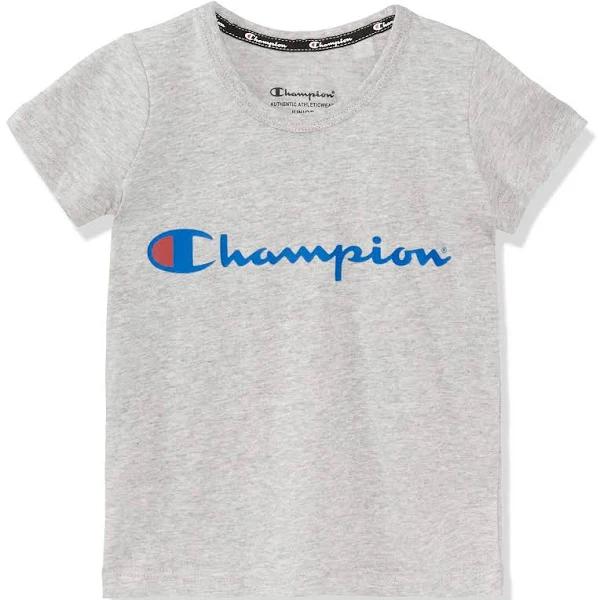 Champion Kids Script Short Sleeve Tee - Oxford Heather