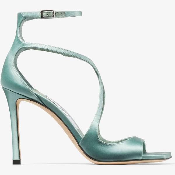 Jimmy Choo Azia 95 Satin Sandals - Green - 39