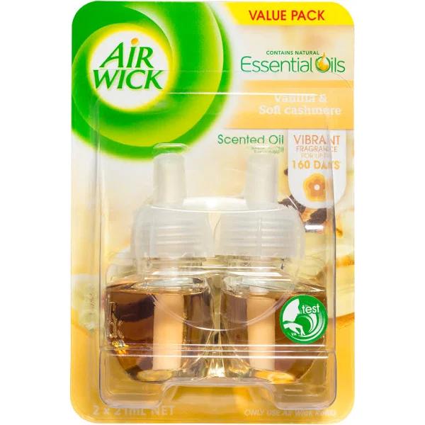 Air Wick 2pc 21ml Scented Oils Refill f/Electric Diffuser Vanilla/soft Cashmere