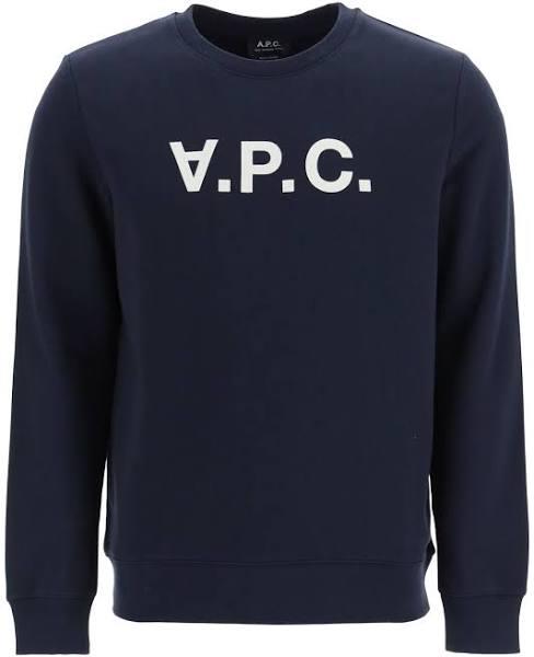 A.P.C. Navy Flocked Sweatshirt