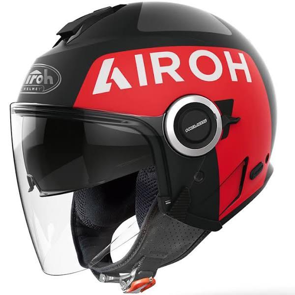 Airoh Helios Up Jet Helmet, black-red, Size XS