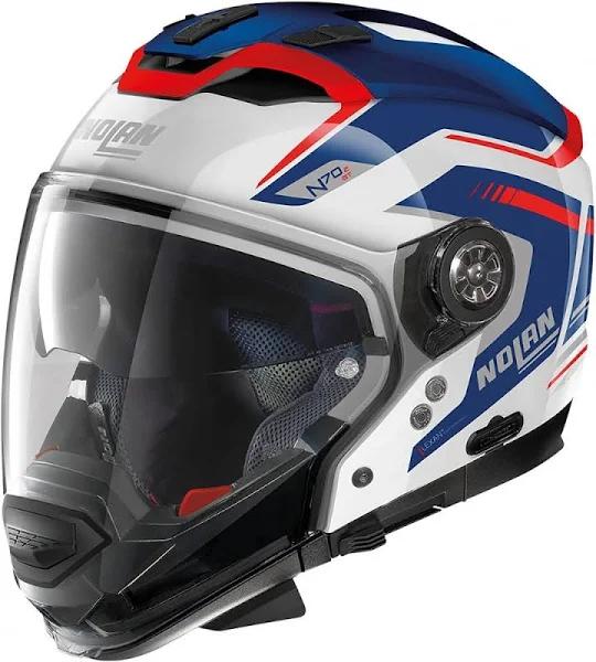 Nolan N70-2 GT Switchback 2023 N-Com Helmet, white-red-blue, Size S