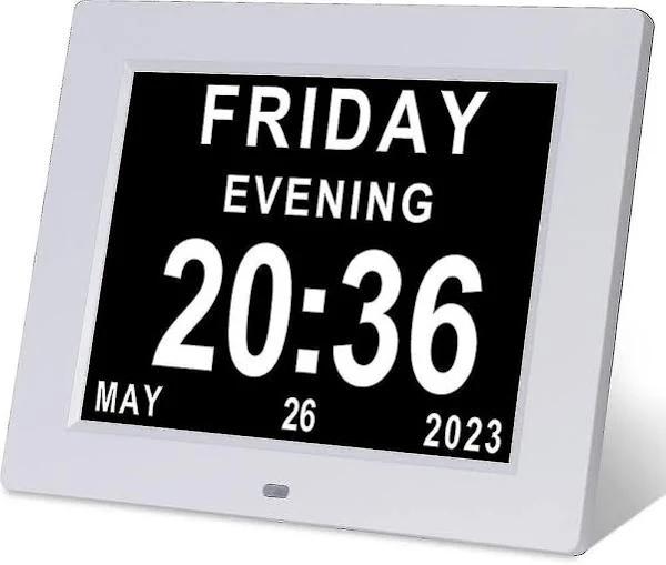 Large Digital Calendar Clock, Clock With Day and Date