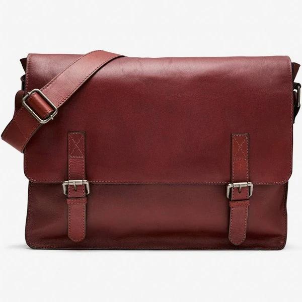 Calibre - Men's Dark Tan Messenger Bag Tan Dark