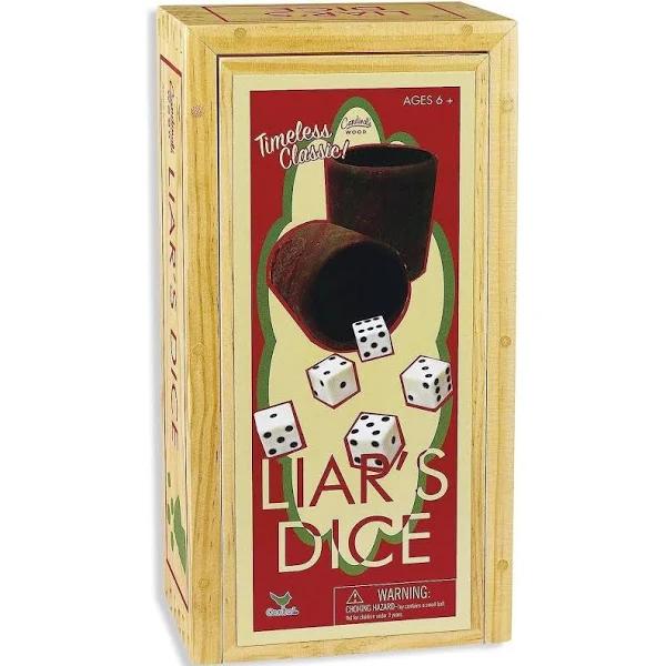 Cardinal Games Liars Dice in Wood Box Retro Game