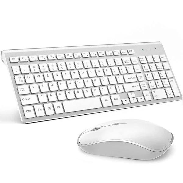 JOYACCESS Wireless Keyboard and Mouse Combo 2.4g Slim Wireless Keyboard Mouse-Portable, Full Size, Ergonomic, 2400 DPI,Extreme Power Saving,Sleek Desi