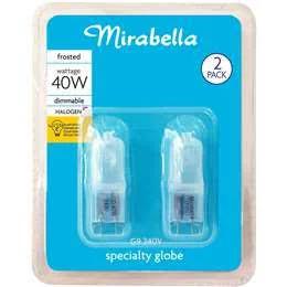 Mirabella 40W Dimmable Halogen Specialty Globe 2 Pack