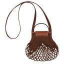 Longchamp Filet Mesh Le Pliage XS Bag in Tobacco