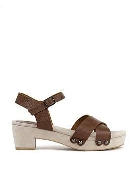 David Jones Edward Meller Samsa65 Studded Sandal On Unit in Tan, Size 36 EU