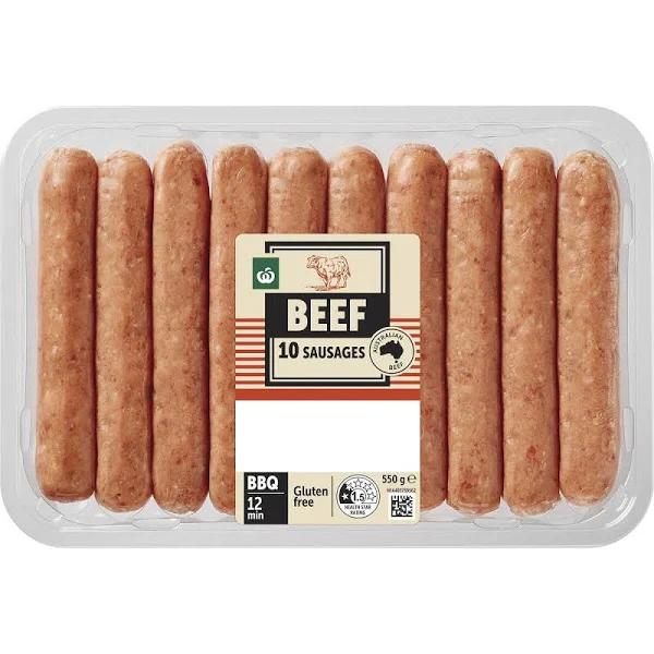 Woolworths BBQ Beef Sausages 10 ct