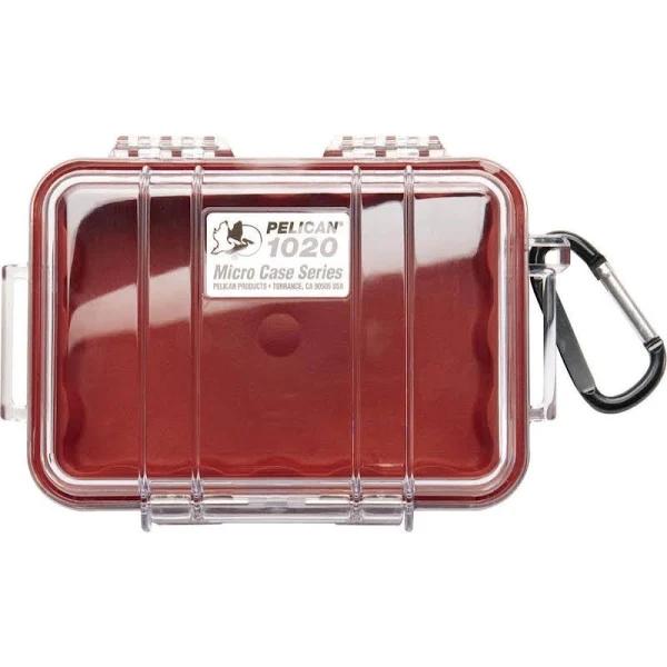 Pelican 1020 Micro Case - Clear With Red