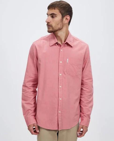 Ben Sherman Signature Oxford Long Sleeve Shirt Large Raspberry