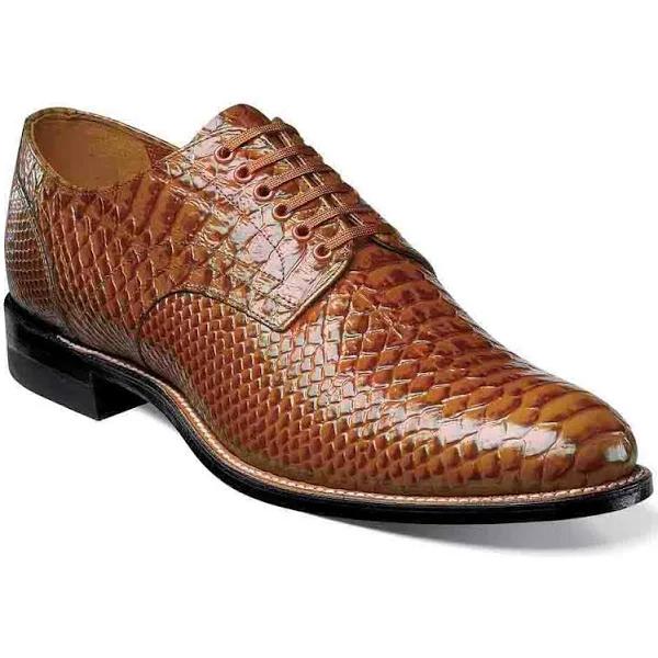 Stacy Adams Men's Madison Tan Anaconda Print Plain Toe Oxford