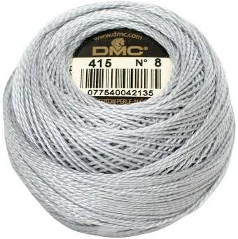 DMC Pearl Cotton Ball Size 8 87yd Pearl Grey