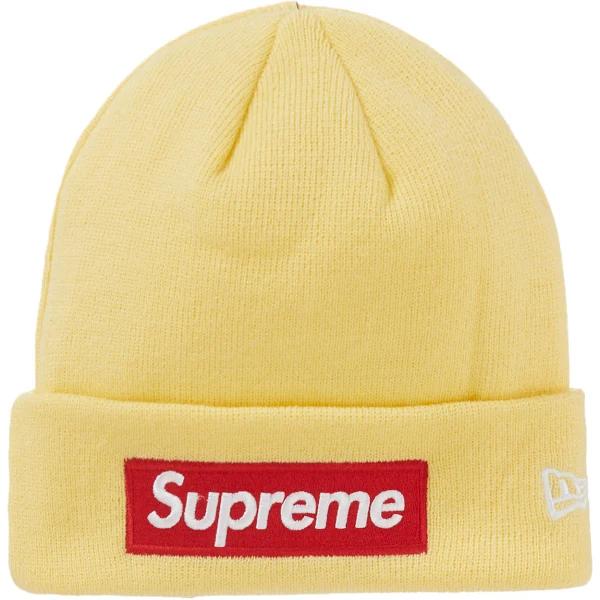 Supreme New Era Box Logo Beanie (FW22) Pale Yellow