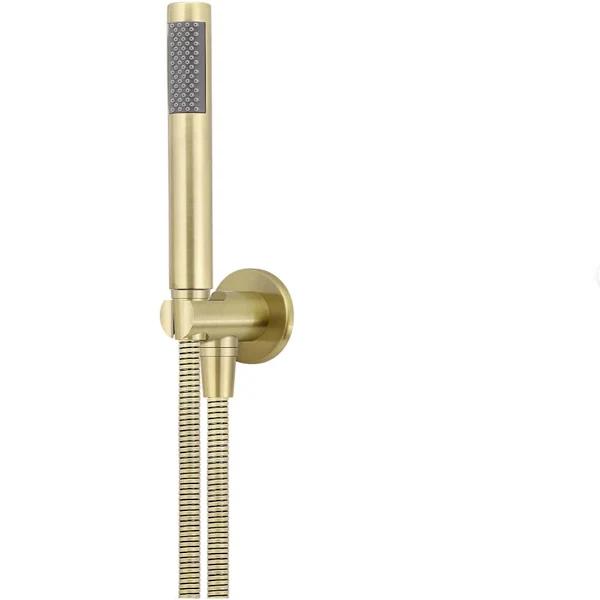 Meir Round Brass Hand Shower Bath Set On Fixed Bracket - Champagne