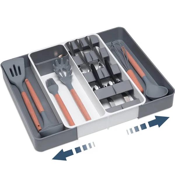 Expandable Cutlery Organizer Tray, Kitchen Cutlery Drawer Organiser Tray, Adjustable Cutlery Tray for Silverware, Flatware, Knives, Spoons and Forks