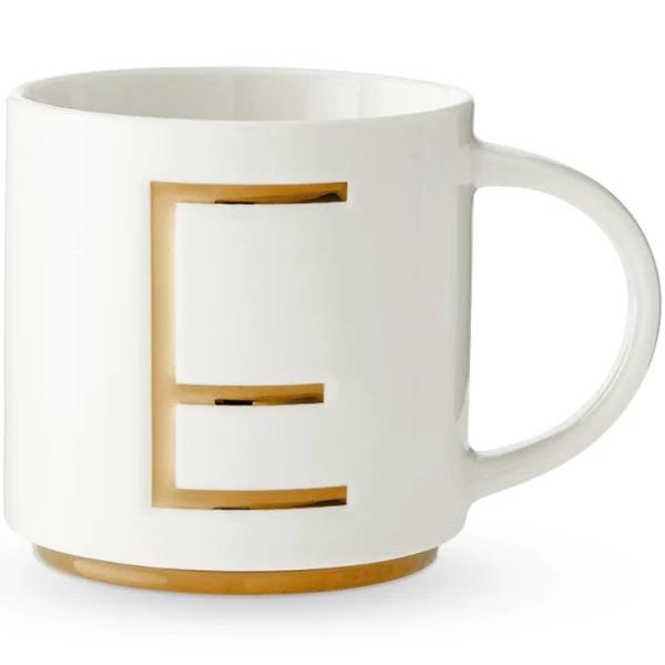 Gold Monogram Mug, E