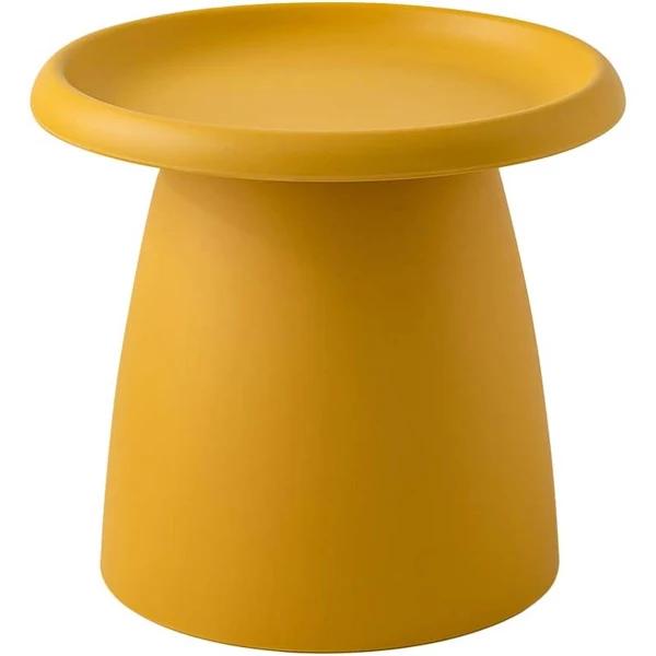 ArtissIn Coffee Table Mushroom Nordic Round Small Side Table 50cm Yellow