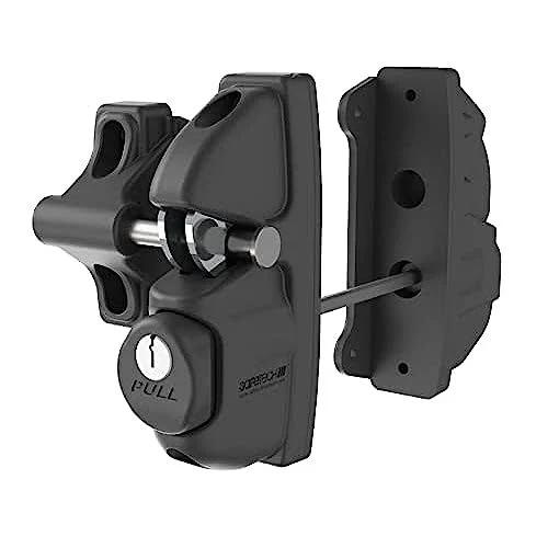 Romak SLV-Viper-X2 Double Sided Gravity Latch For Gate Black Polymer, Black