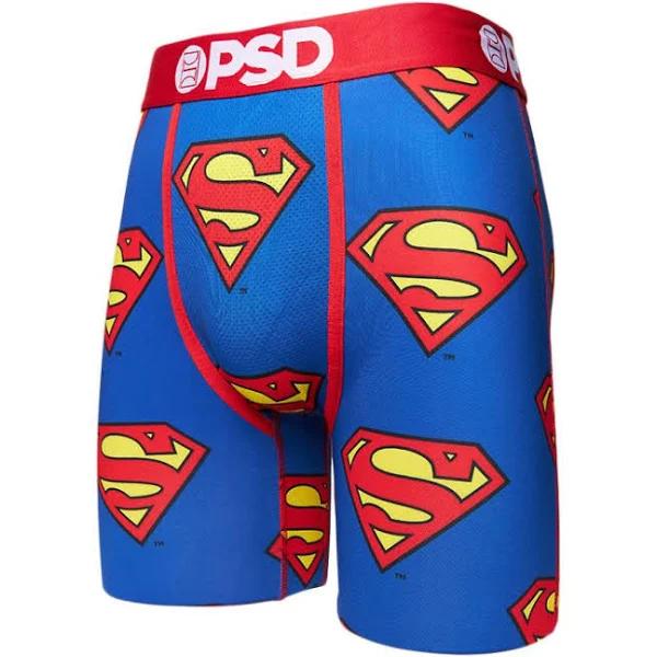 PSD Men's Stretch Wide Band Boxer Brief DC Comics Blue Underwear M Apparel