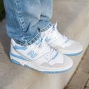 New Balance Unisex 550 White/Blue Haze/Rain Cloud - Size 4