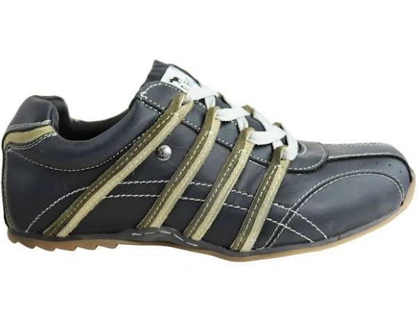 Wild Rhino Kaka Black Leather Black Mens Casual Shoes