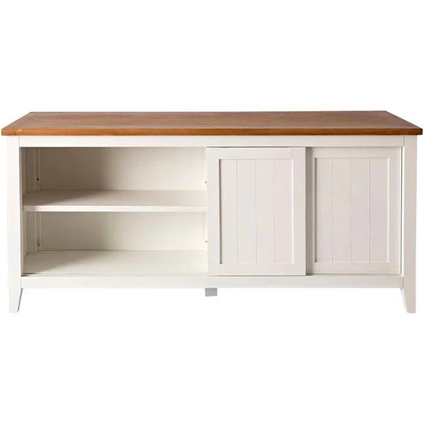 Chelsea Kitchen Island Bench With Timber Top | White | Kitchens | Early Settler Furniture