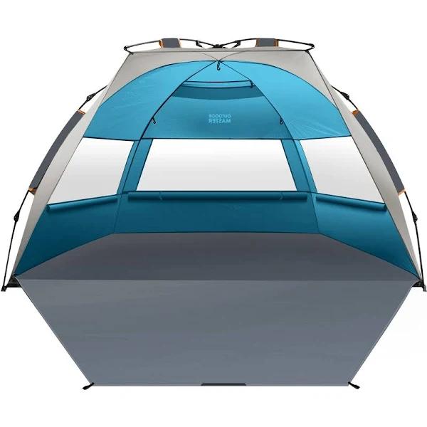 OutdoorMaster Pop Up Beach Tent for 4 Person - Easy Setup and Portable Beach Shade Sun Shelter Canopy with UPF 50+ UV Protection Removable Skylight