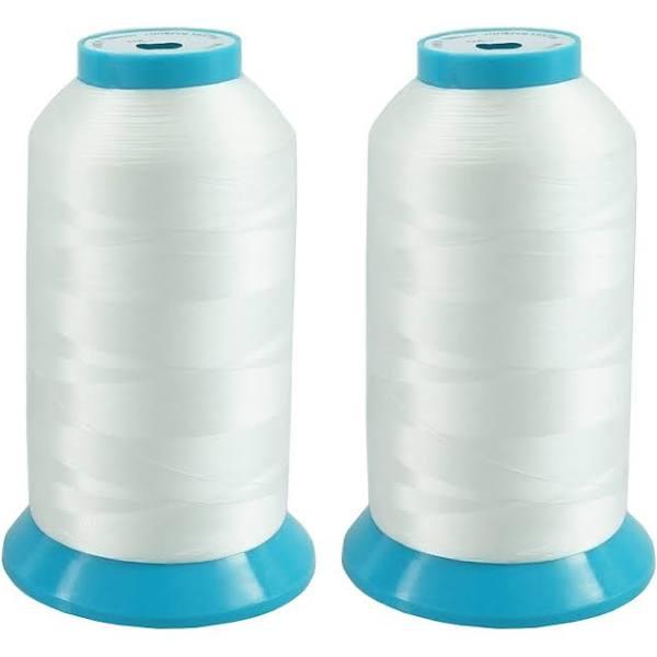 New brothread Set of 2 White Huge Spool 5000m (5500Y) Bobbin Thread For Embroidery and Sewing Machines