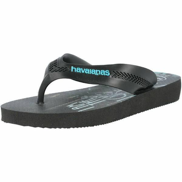 Havaianas Kids Max Herois Flip Flops Black & Blue - 31-32