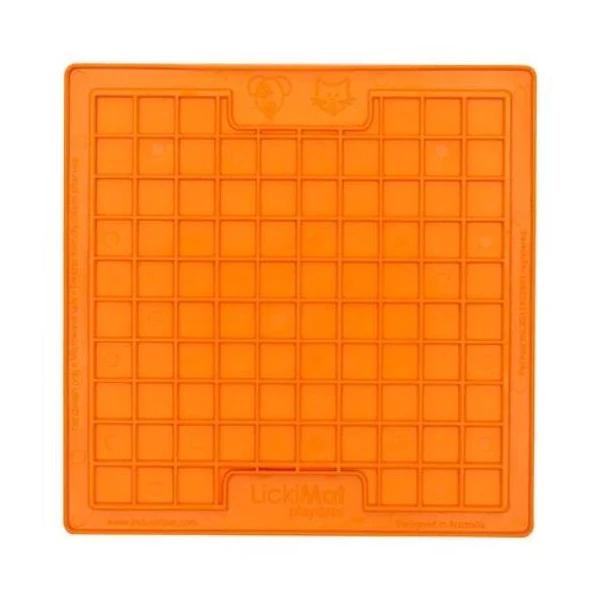 LickiMat Classic Playdate Boredom Buster Cat Slow Feeder Mat Orange