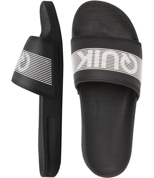 Quiksilver Rivi Wordmark Slide Flip Flops Black Grey - 46