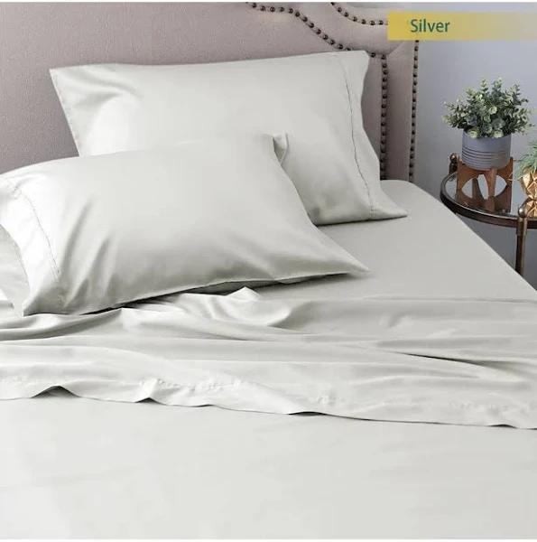 Ramesses Organic 100% Tencel Sheet Set 1200TC - Size Mega Queen - Womens - Silver