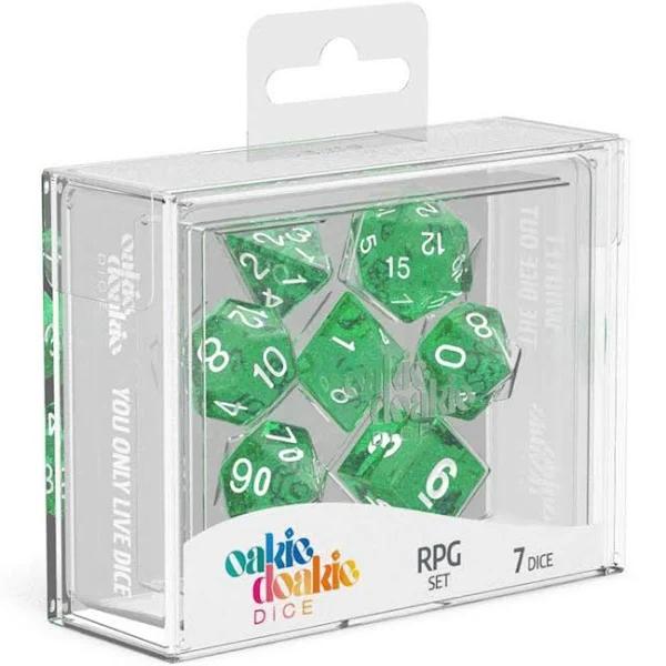 Oakie DOAKIE Dice RPG Set Speckled - Green (7)