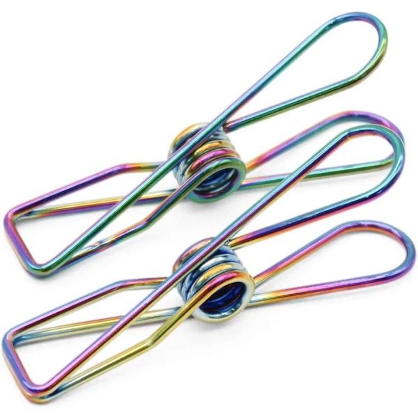 Morgan & Taylor Large Stainless Steel Pegs 40 Pack in Rainbow Multi