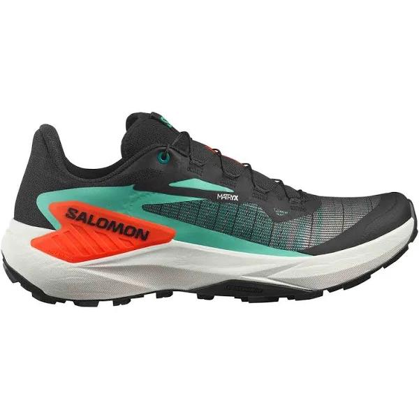 Salomon Genesis Mens Trail Running Shoes - Black/Electric Green/Cherry Tomato - US11