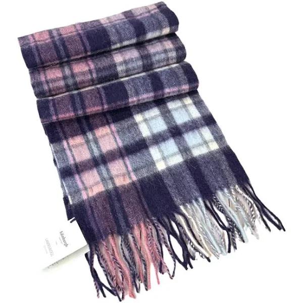 Edinburgh 100% Lambswool Scarf Henold - Blackberry/Blue/Camellia One Size