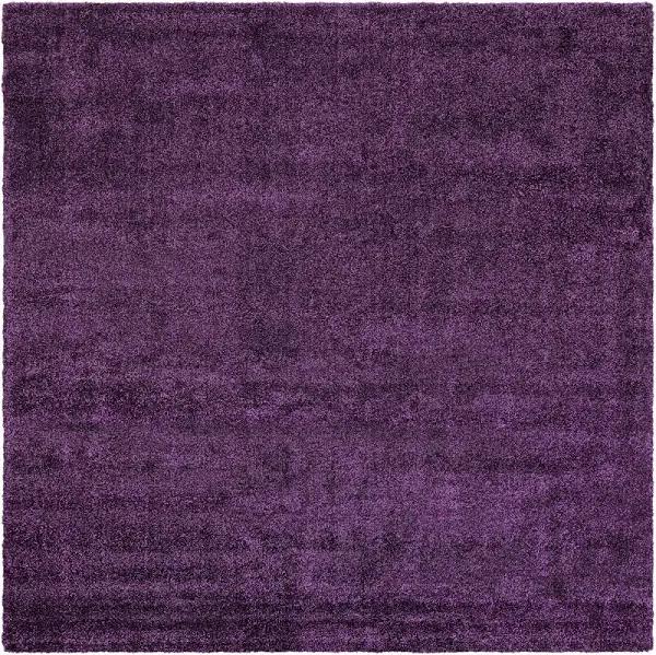 Solid Frieze 305cm x 305cm Square Violet Purple Area Rug