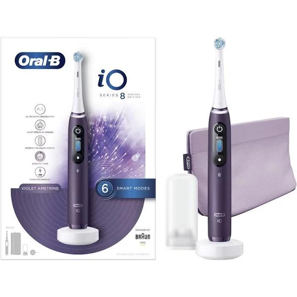 Oral-B IO Series 8 Adult Vibrating Toothbrush Purple, White